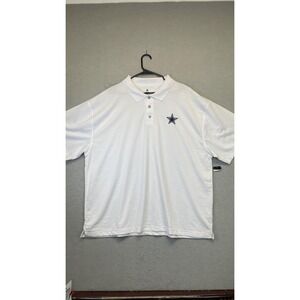 Dallas Cowboys Shirt Mens 2XL‎ White NFL Football Polo Short Sleeve Embroidered